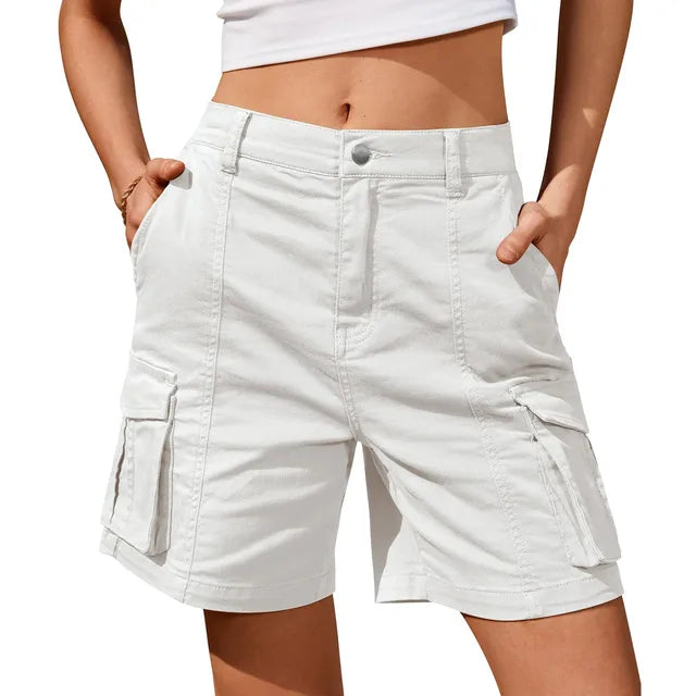 Vintage Elastic Waist Cargo Shorts
