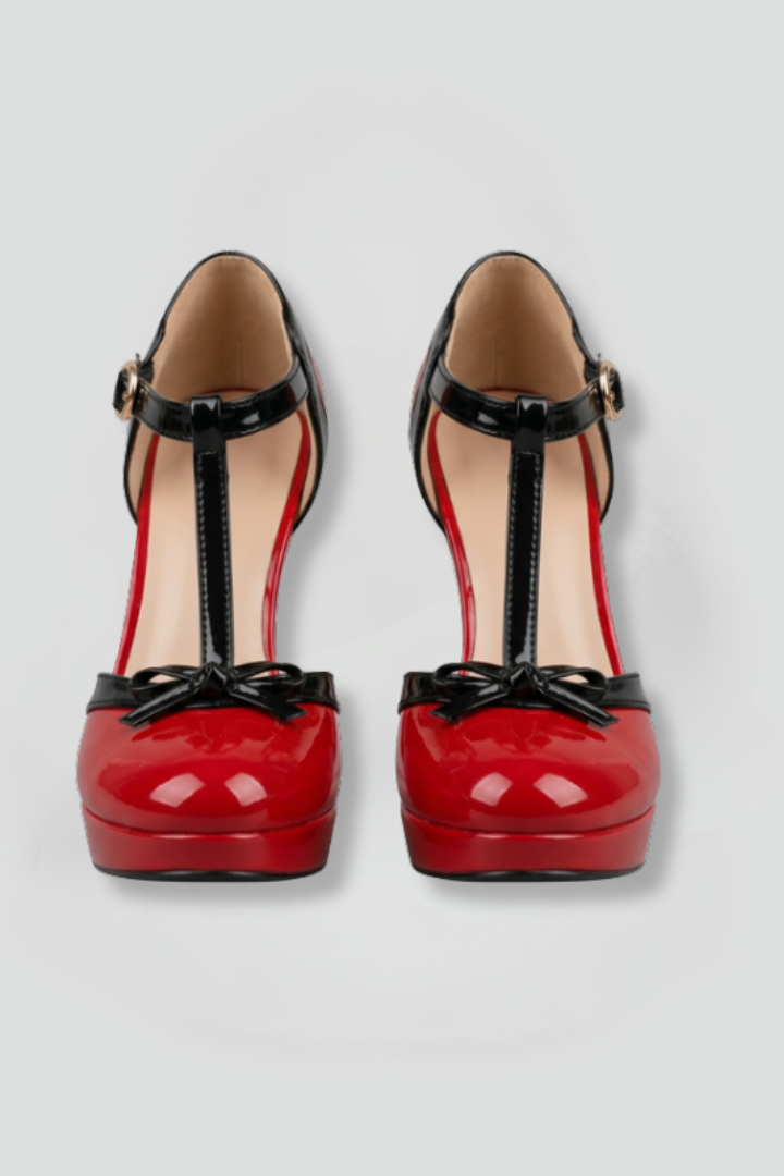 Women's Orthopaedic T-Strap Heels for Formal Occasions