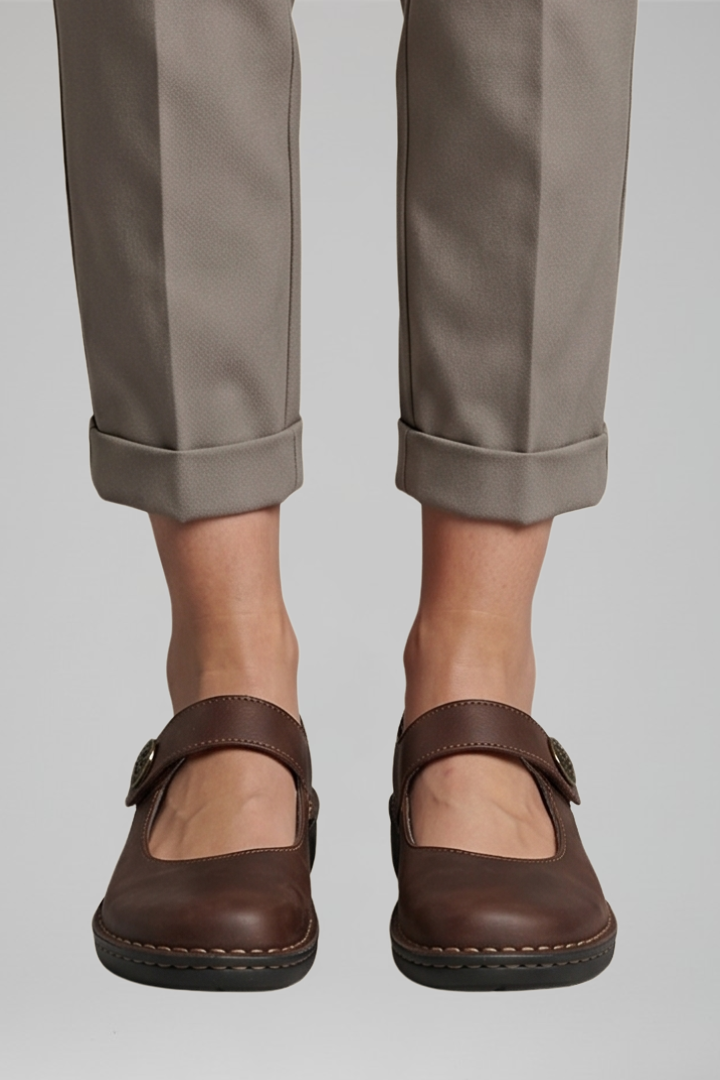 Women's Orthopaedic Mary Jane Flats with Strap Closure