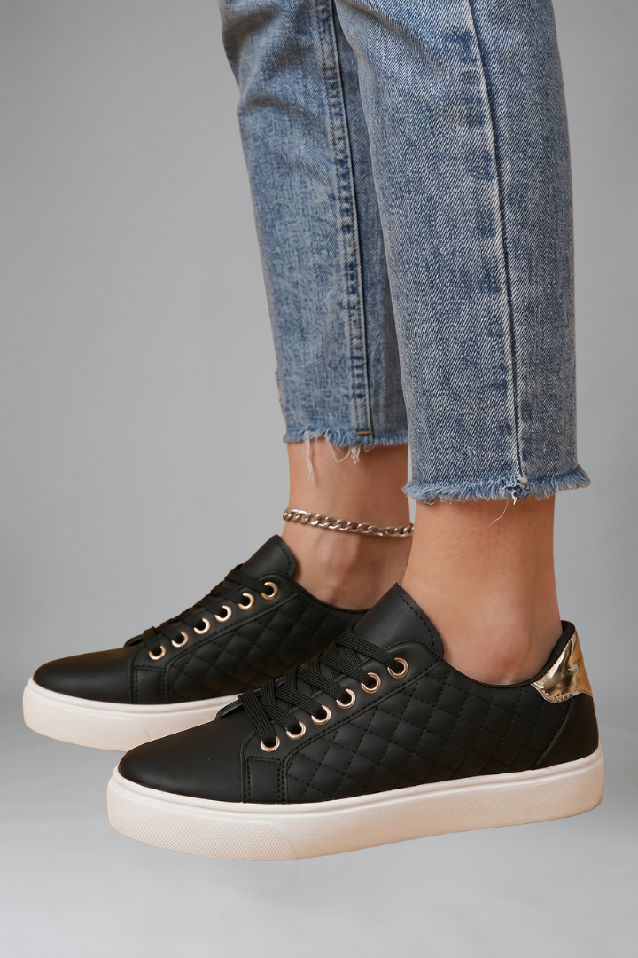 Quilted Orthopedic Lace-Up Trainers