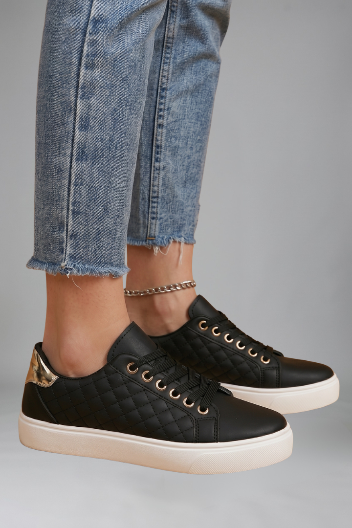 Quilted Orthopedic Lace-Up Trainers