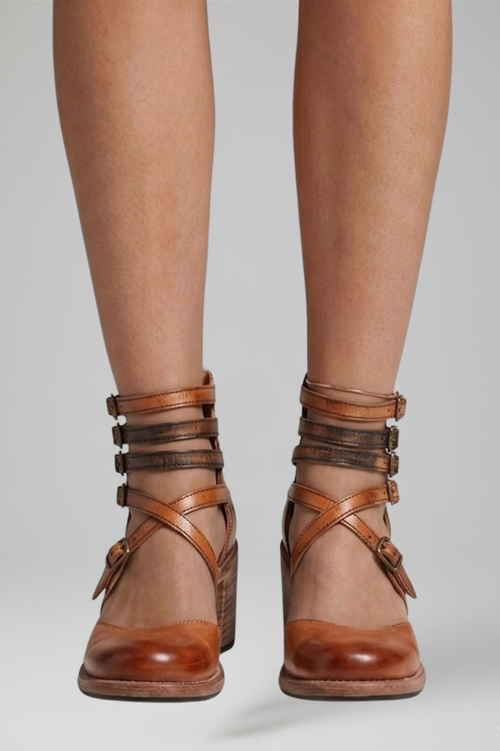 Women's Sandals with Buckle Strap and Cushioned Footbed