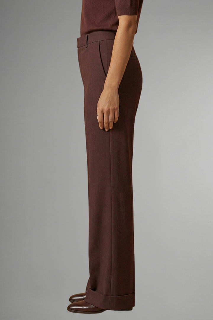 High Waist Straight Leg Pull-On Trousers