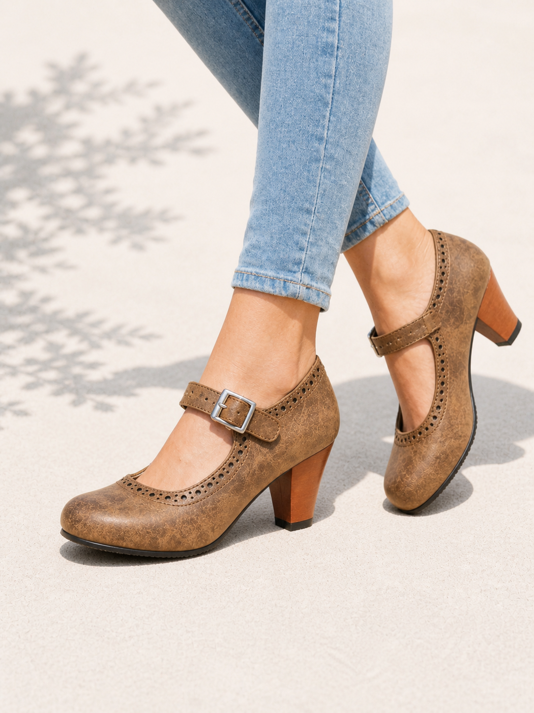 Block Heel Mary Jane Shoes