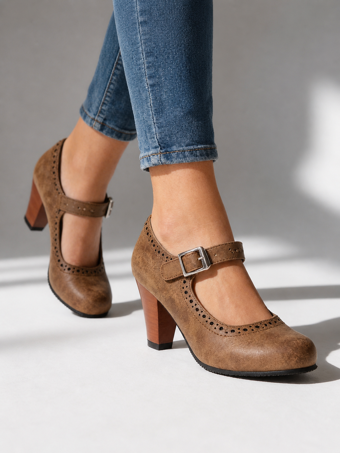 Block Heel Mary Jane Shoes