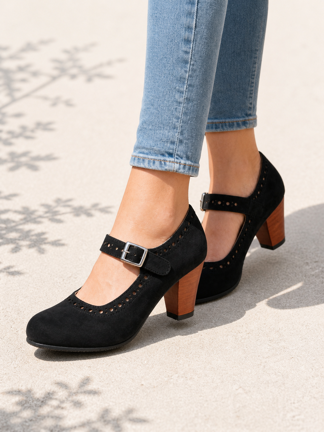 Block Heel Mary Jane Shoes