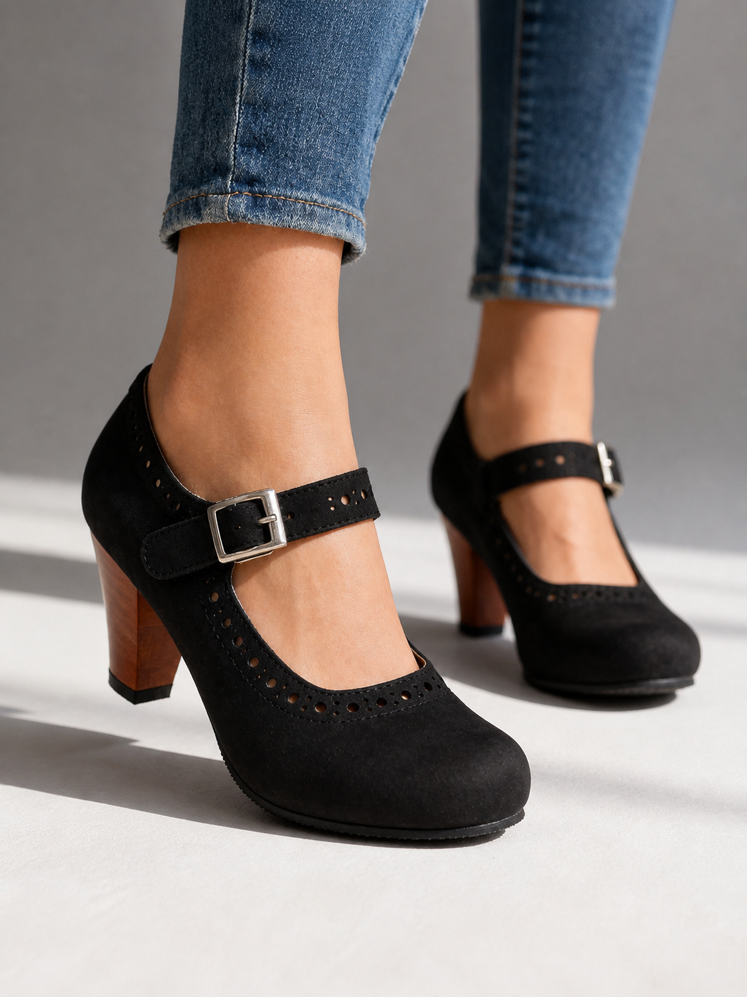 Block Heel Mary Jane Shoes