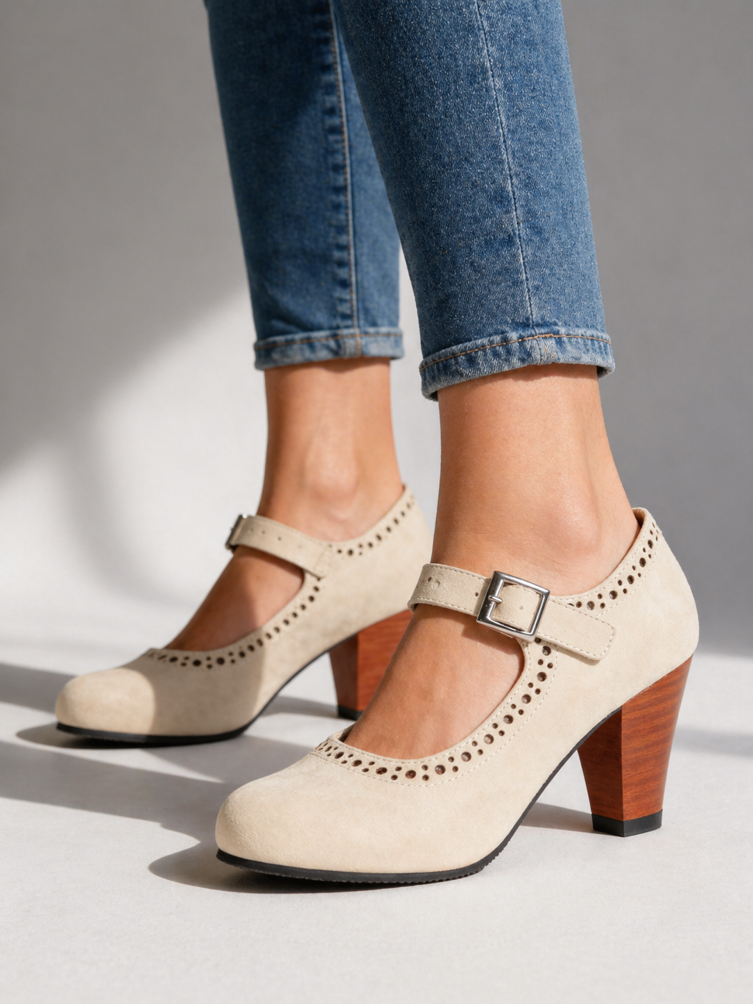 Block Heel Mary Jane Shoes