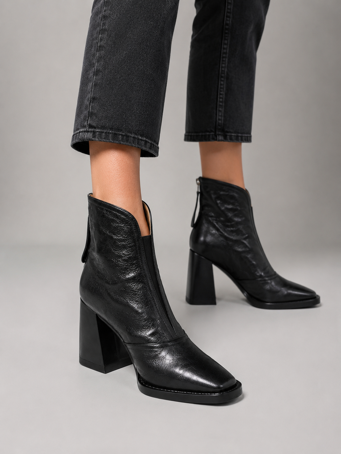 Elegant Block Heel Ankle Boots