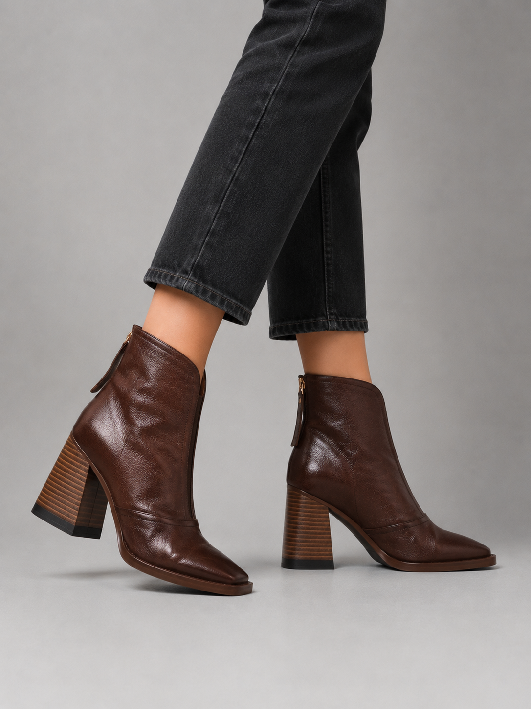 Elegant Block Heel Ankle Boots