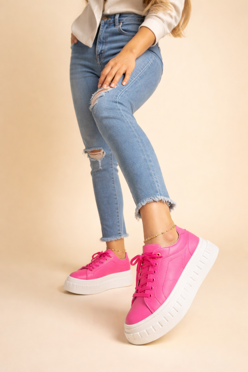 Women's Platform Sneakers with Cushioned Sole