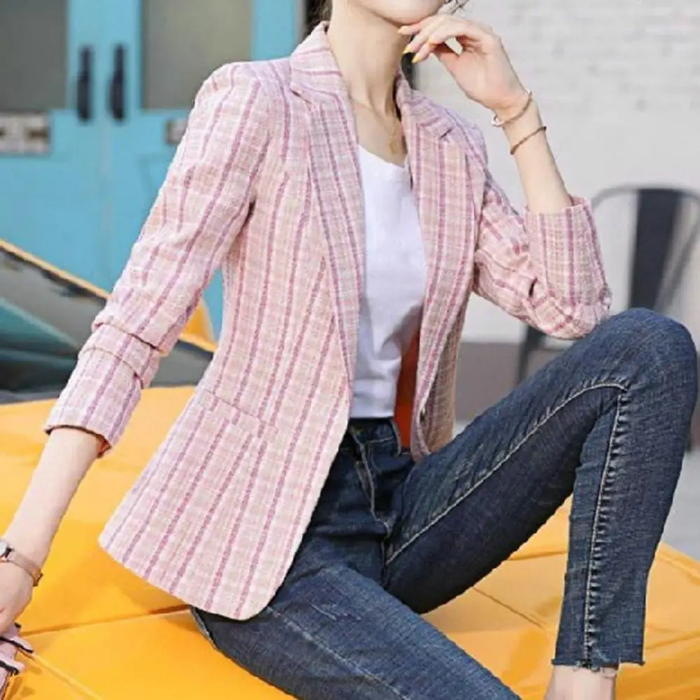Tonal Plaid Tailored Blazer