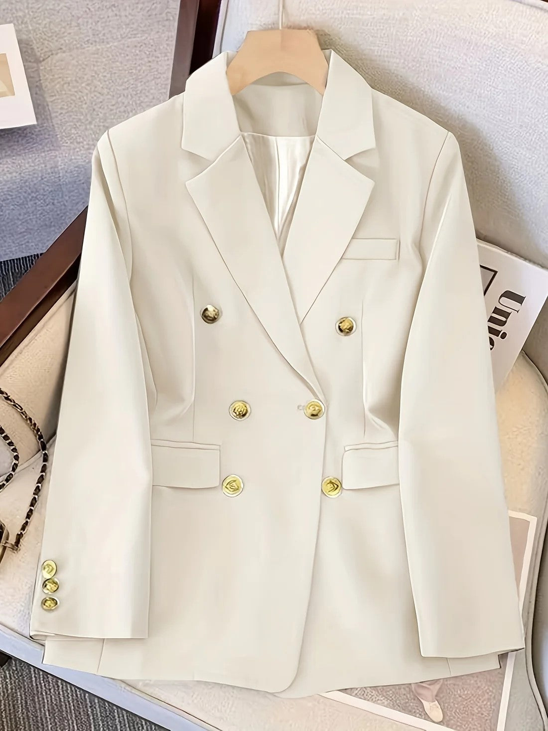 Double-Breasted Structured Blazer