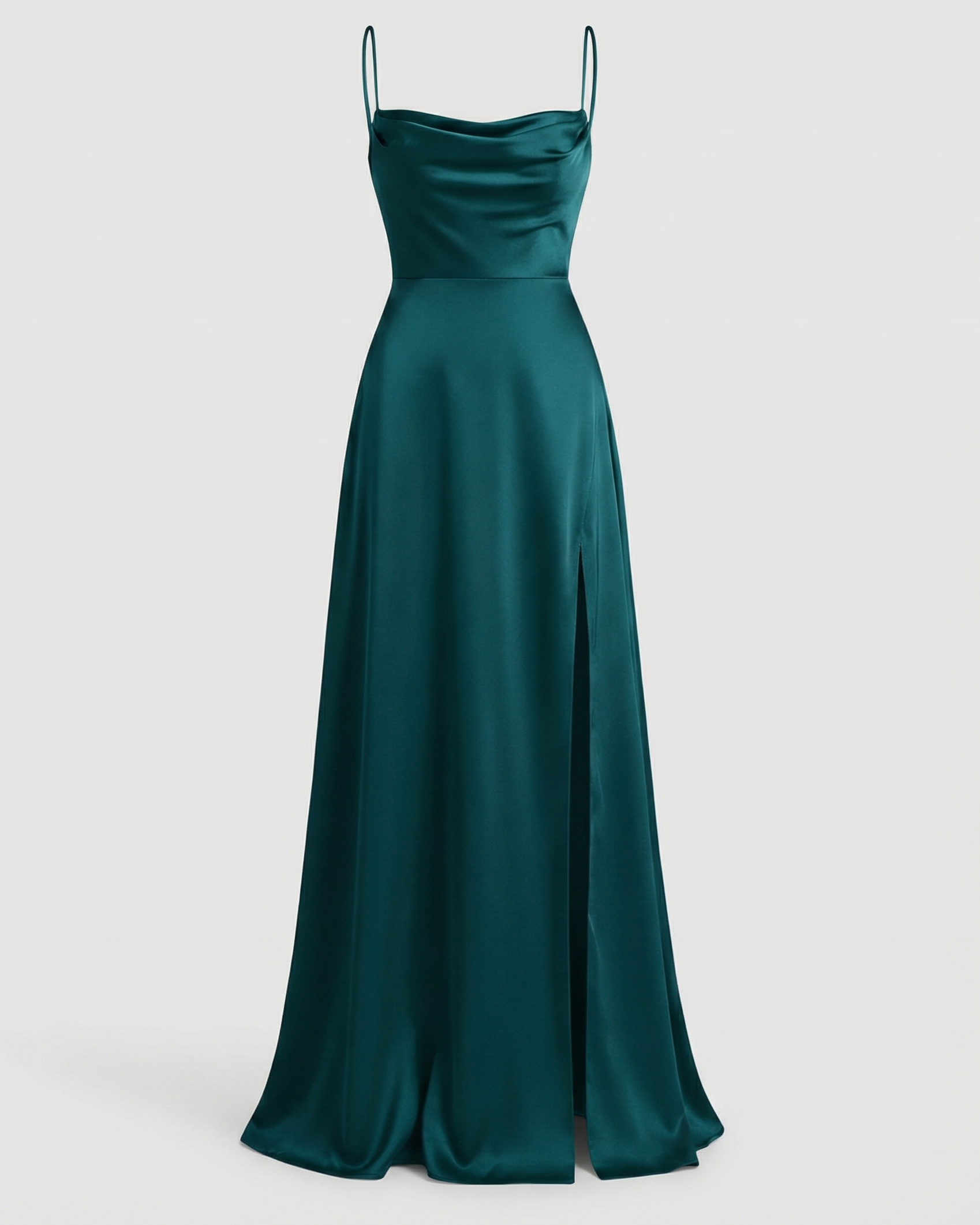 Sleeveless Satin Maxi Dress with Braided Back