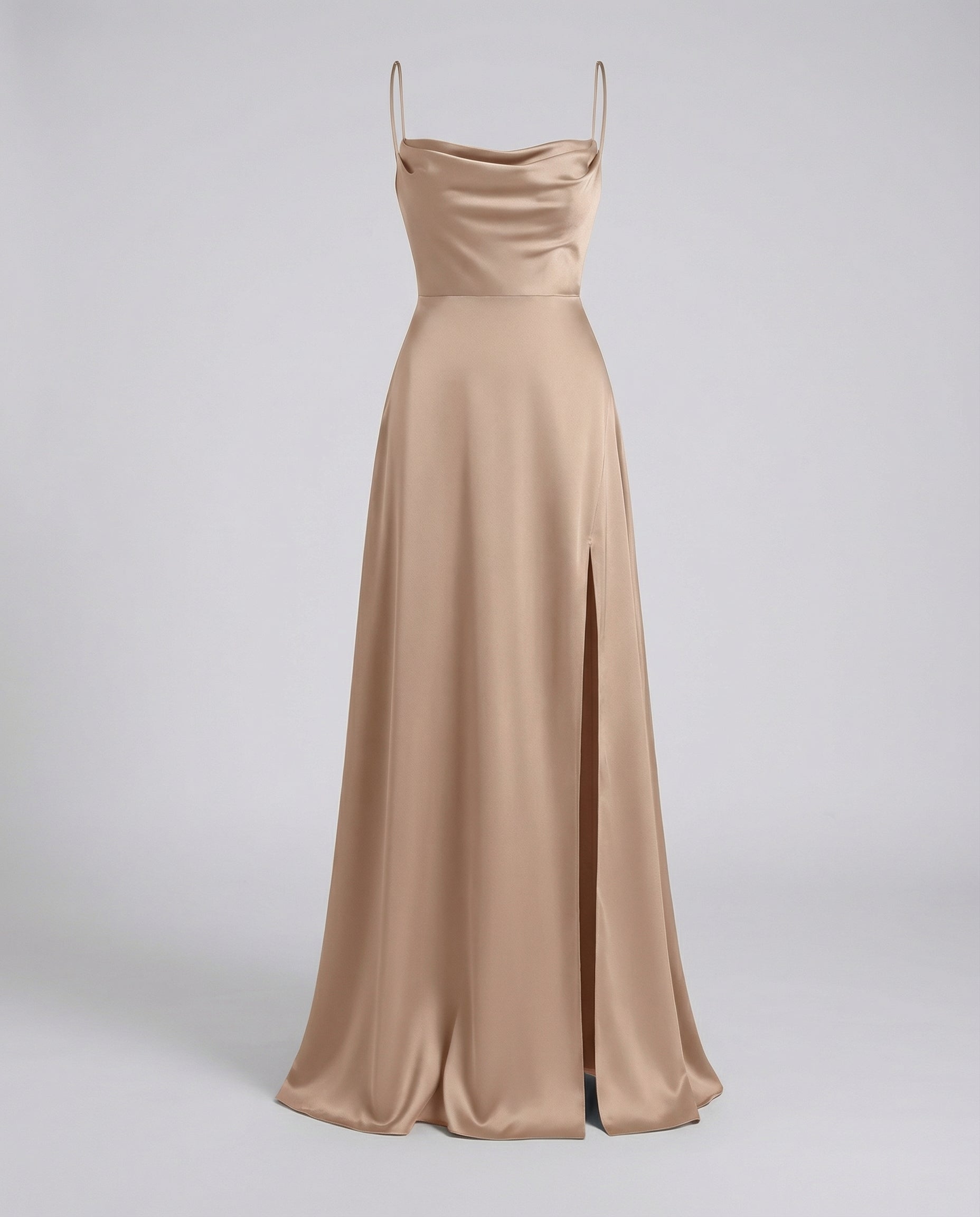 Sleeveless Satin Maxi Dress with Braided Back
