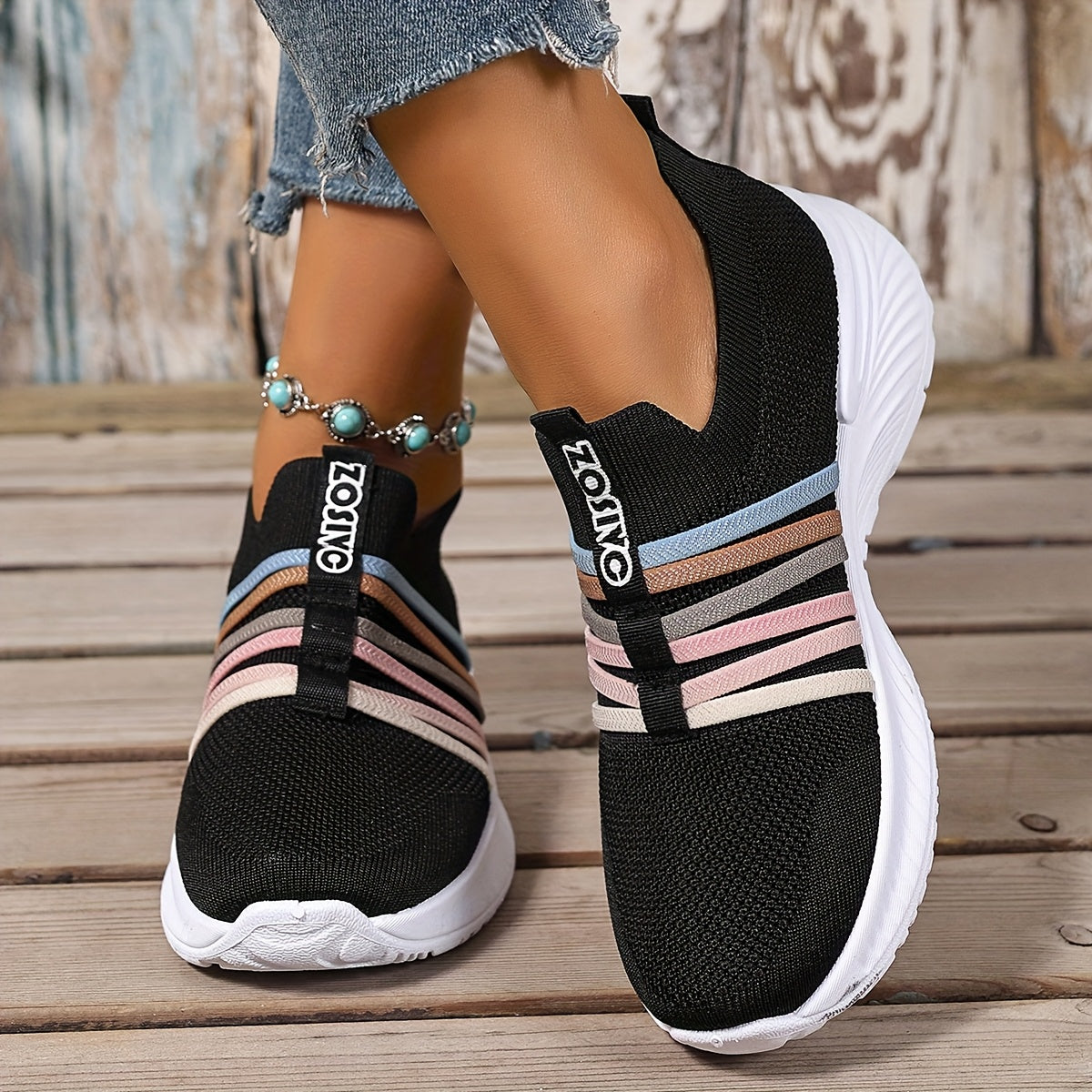 Women's Slip-On Walking Shoes with Cushioned Sole