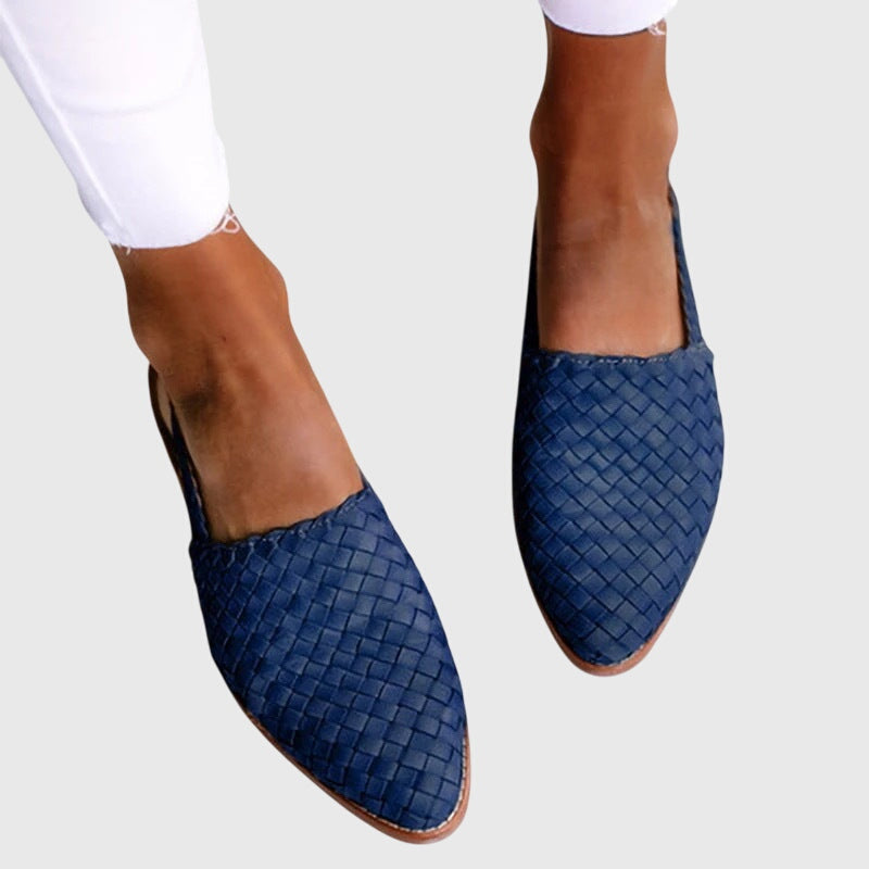 Woven Orthopedic Mules – Flat Slip-On – Three-Arch Support