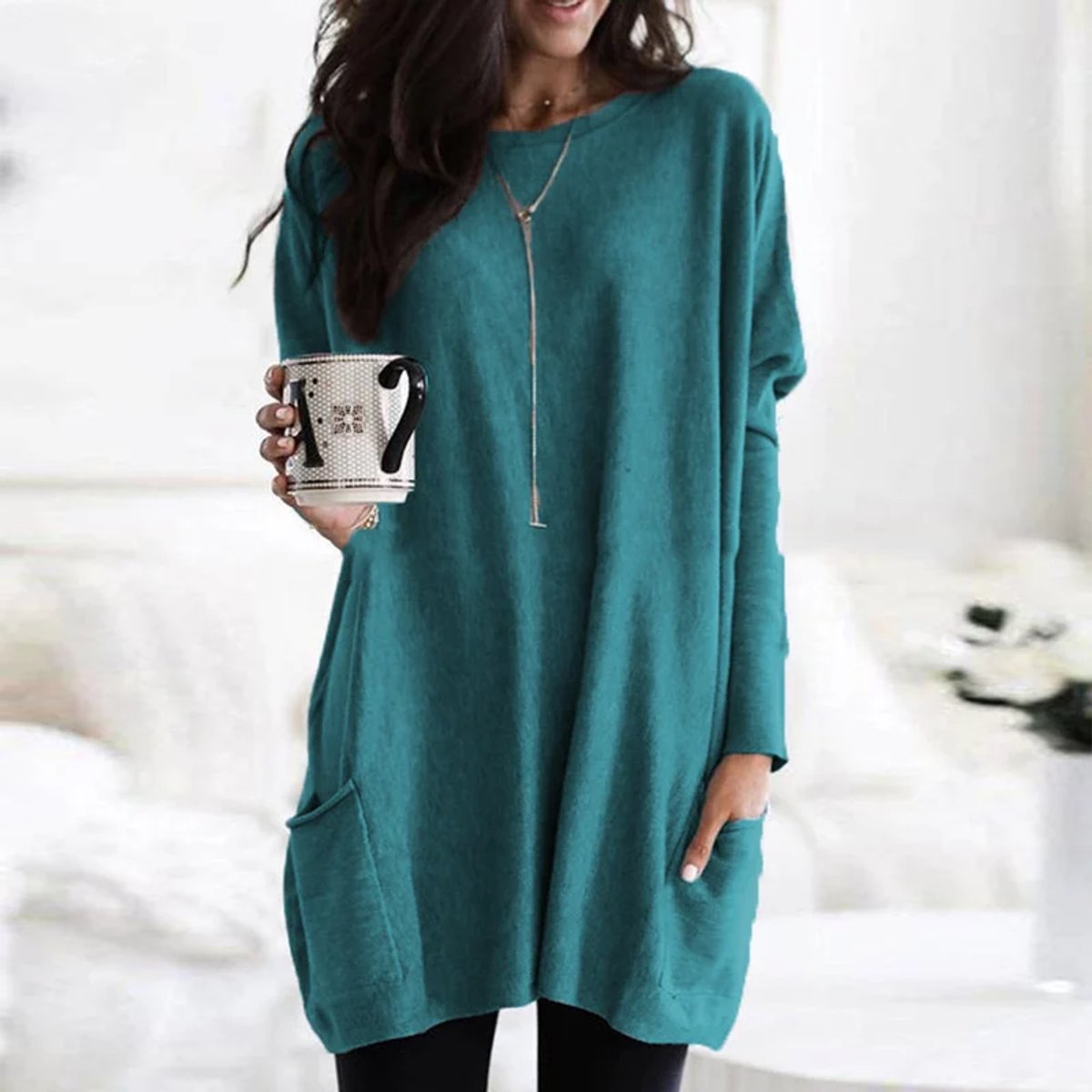 Aurelia Oversized Pocket Tunic Sweater