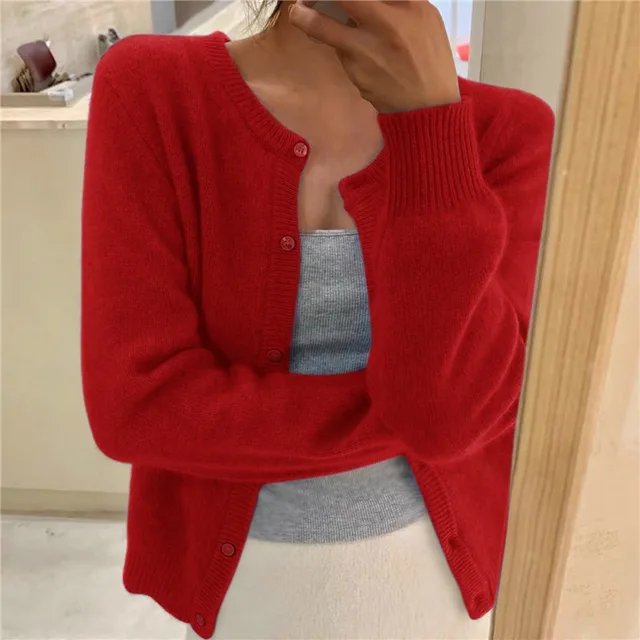 Elowen Soft Knit Button-Front Cardigan