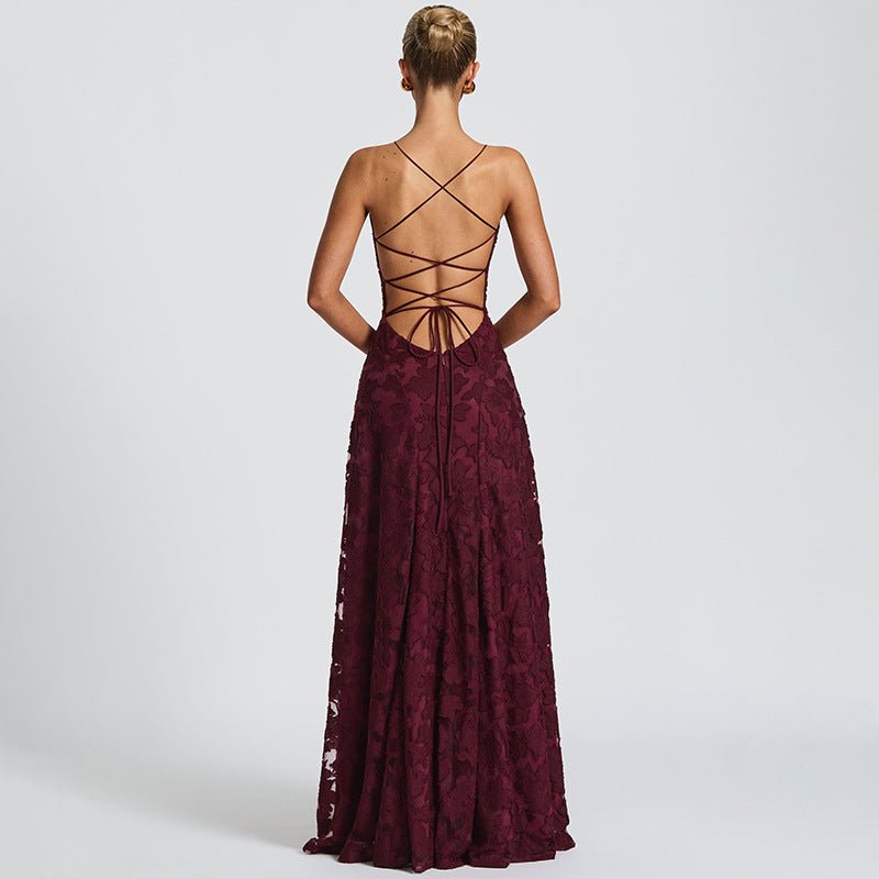 Floral Spaghetti Strap Evening Dress