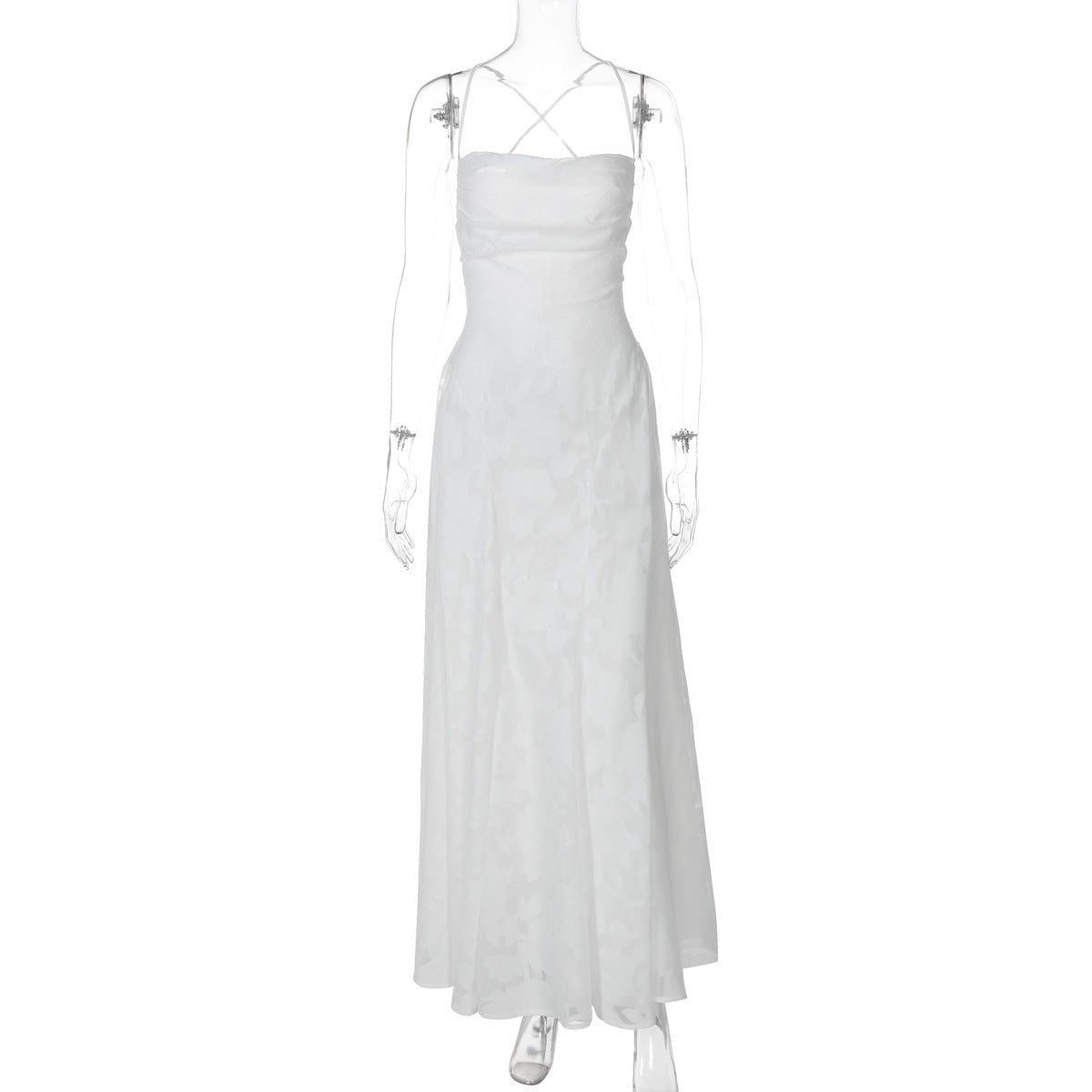 Floral Spaghetti Strap Evening Dress
