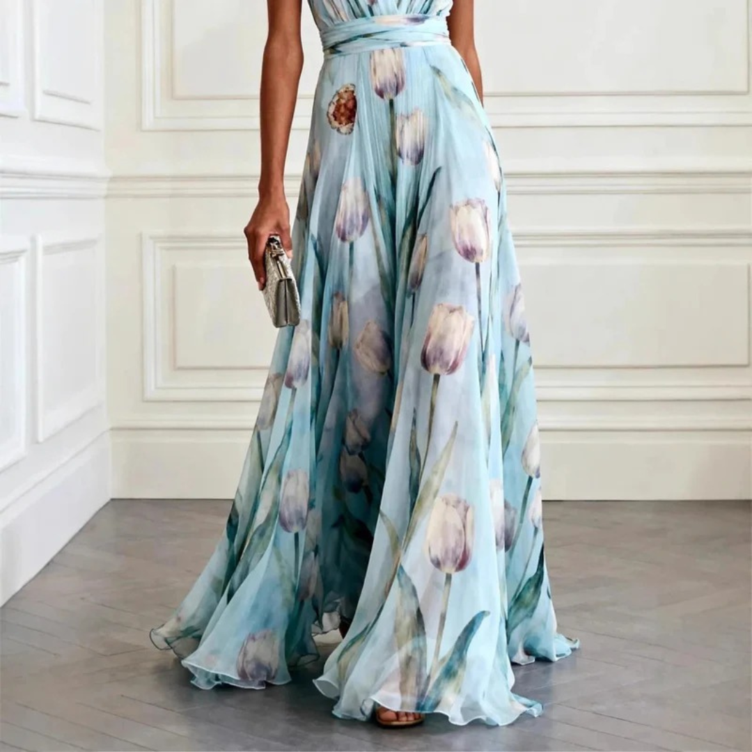 Agathe Women's Flowing Maxi Dress in Bold Colors