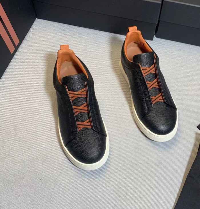 Leather-Look Lace-Up Sneakers for Daily Wear