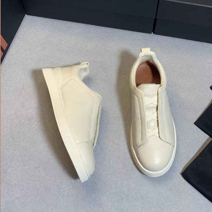 Leather-Look Lace-Up Sneakers for Daily Wear