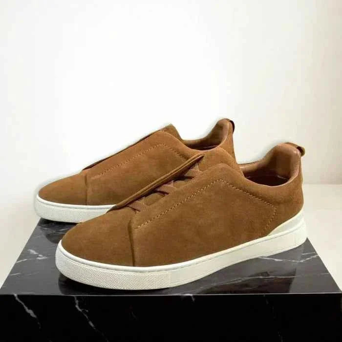 Leather-Look Lace-Up Sneakers for Daily Wear