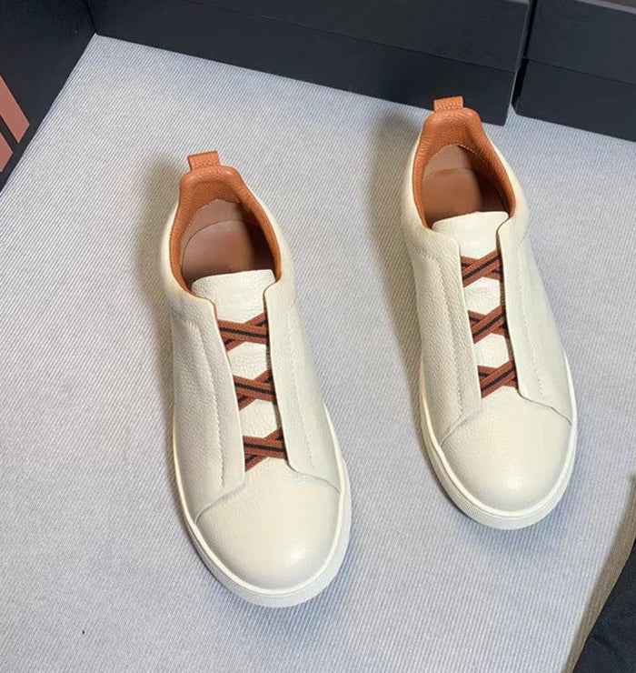 Leather-Look Lace-Up Sneakers for Daily Wear