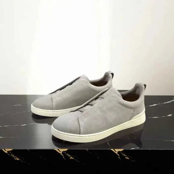 Leather-Look Lace-Up Sneakers for Daily Wear