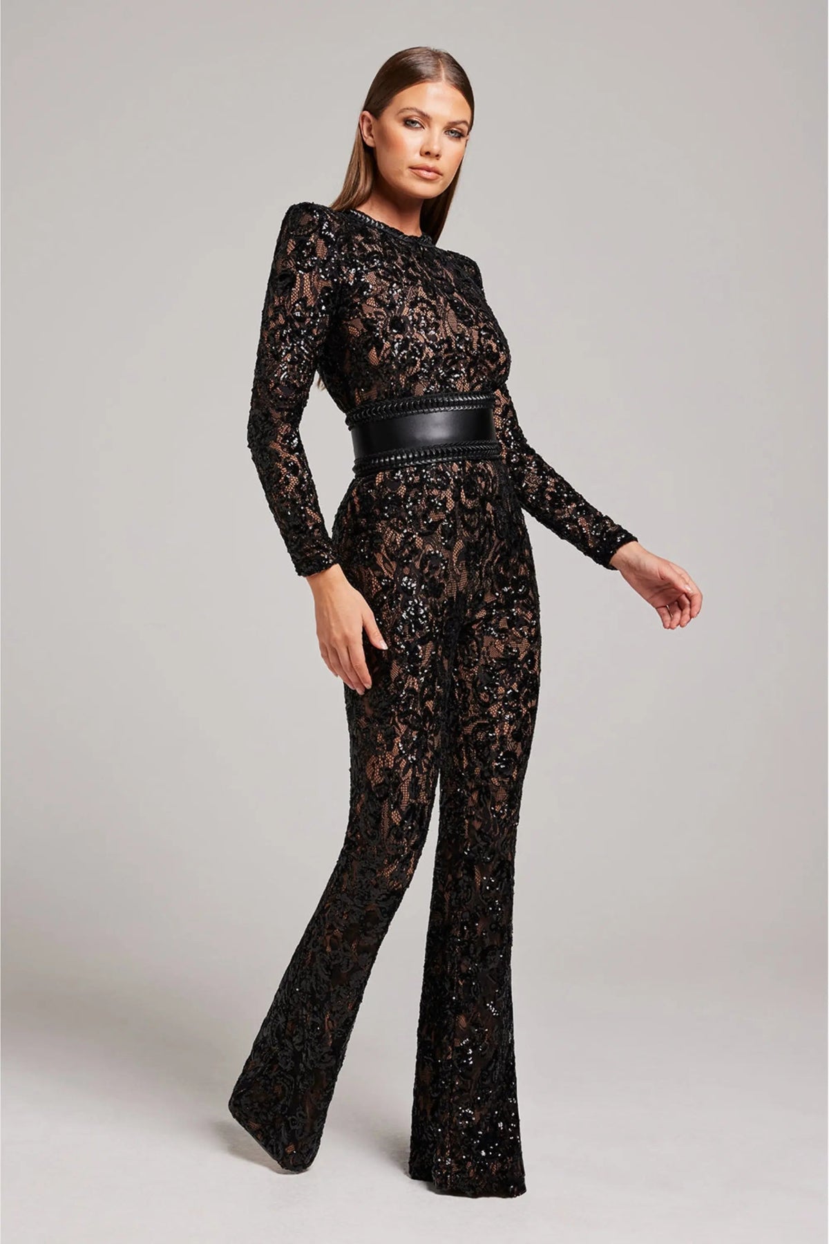 Sleek Fitted Stretch Crew Neck Bodysuit