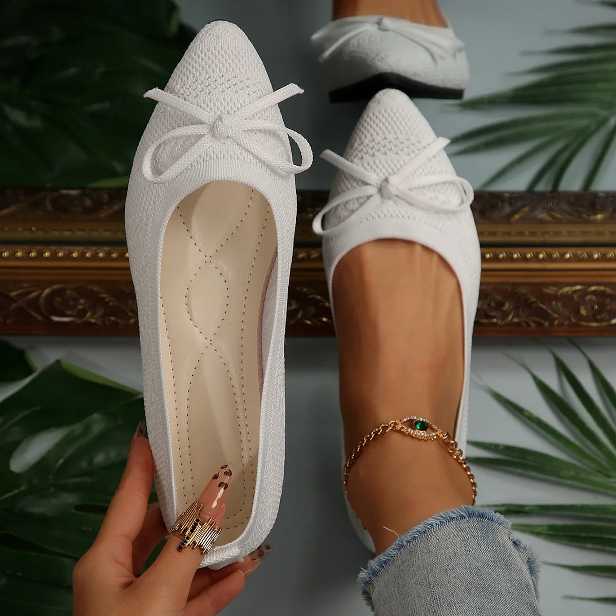 Pointy Toe Slip-On Ballet Flats