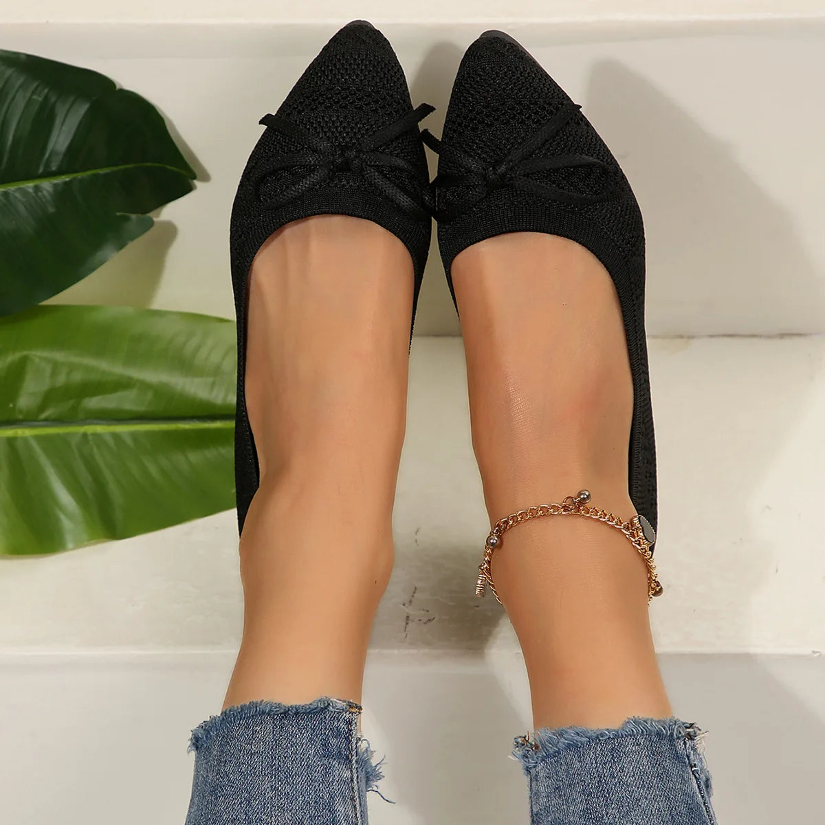 Pointy Toe Slip-On Ballet Flats