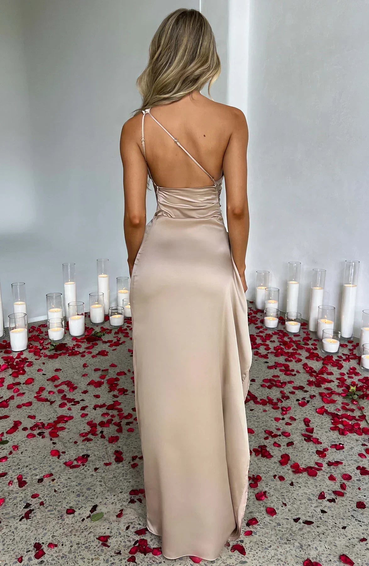 Women's Jaida Satin One-Shoulder Evening Dress