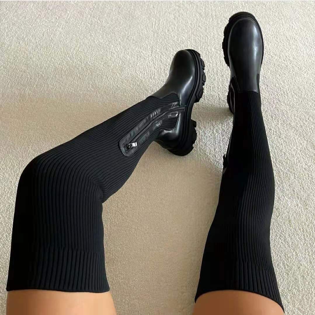 Elegant Two-Tone Ankle Boots