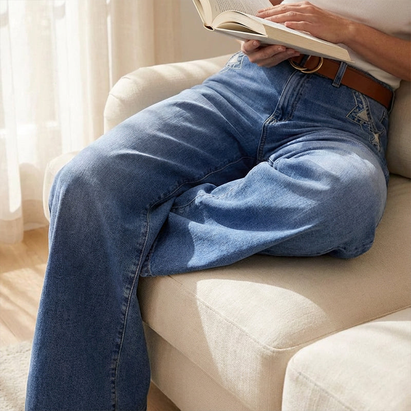 Women's Retro High-Waist Wide-Leg Jeans