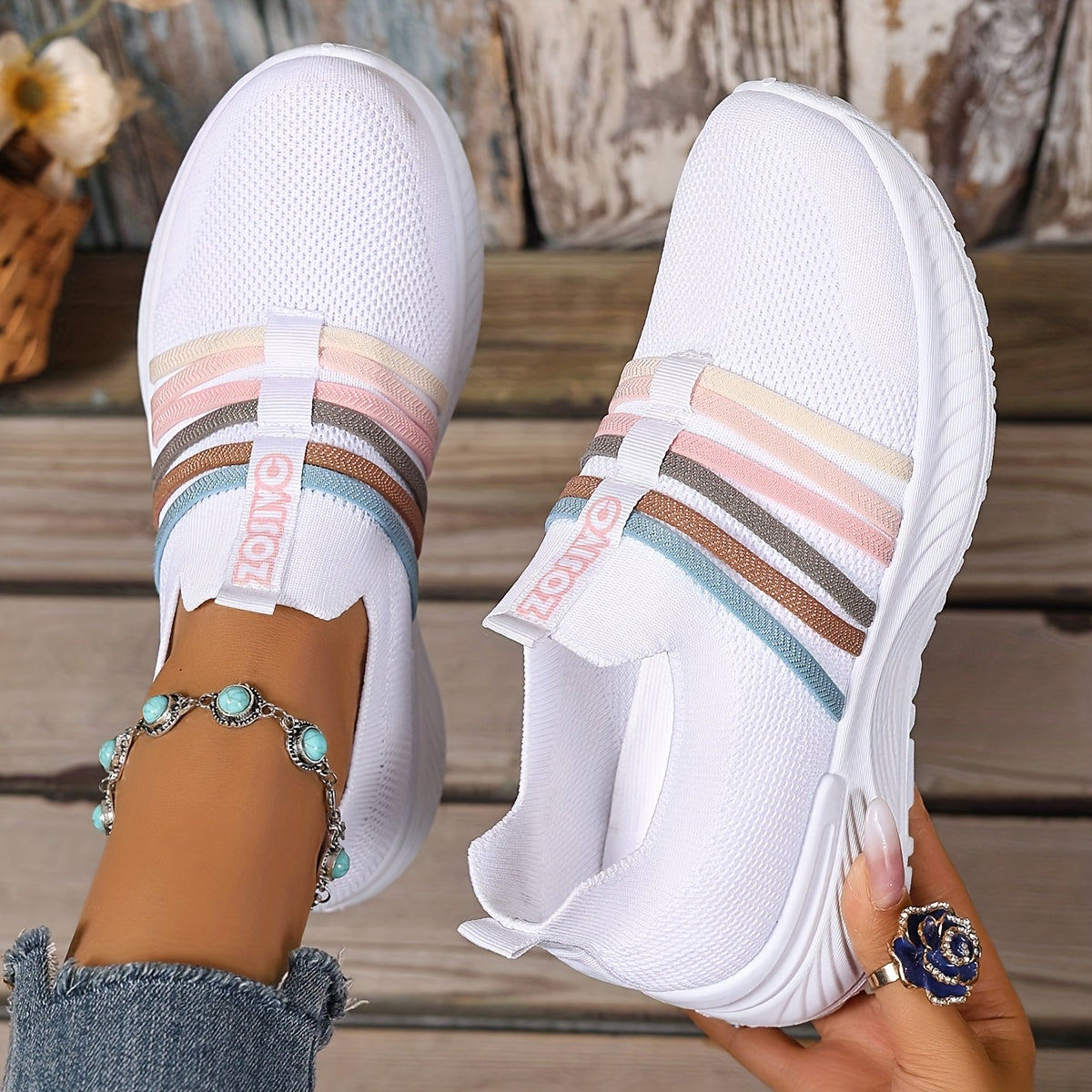 Women's Slip-On Walking Shoes with Cushioned Sole
