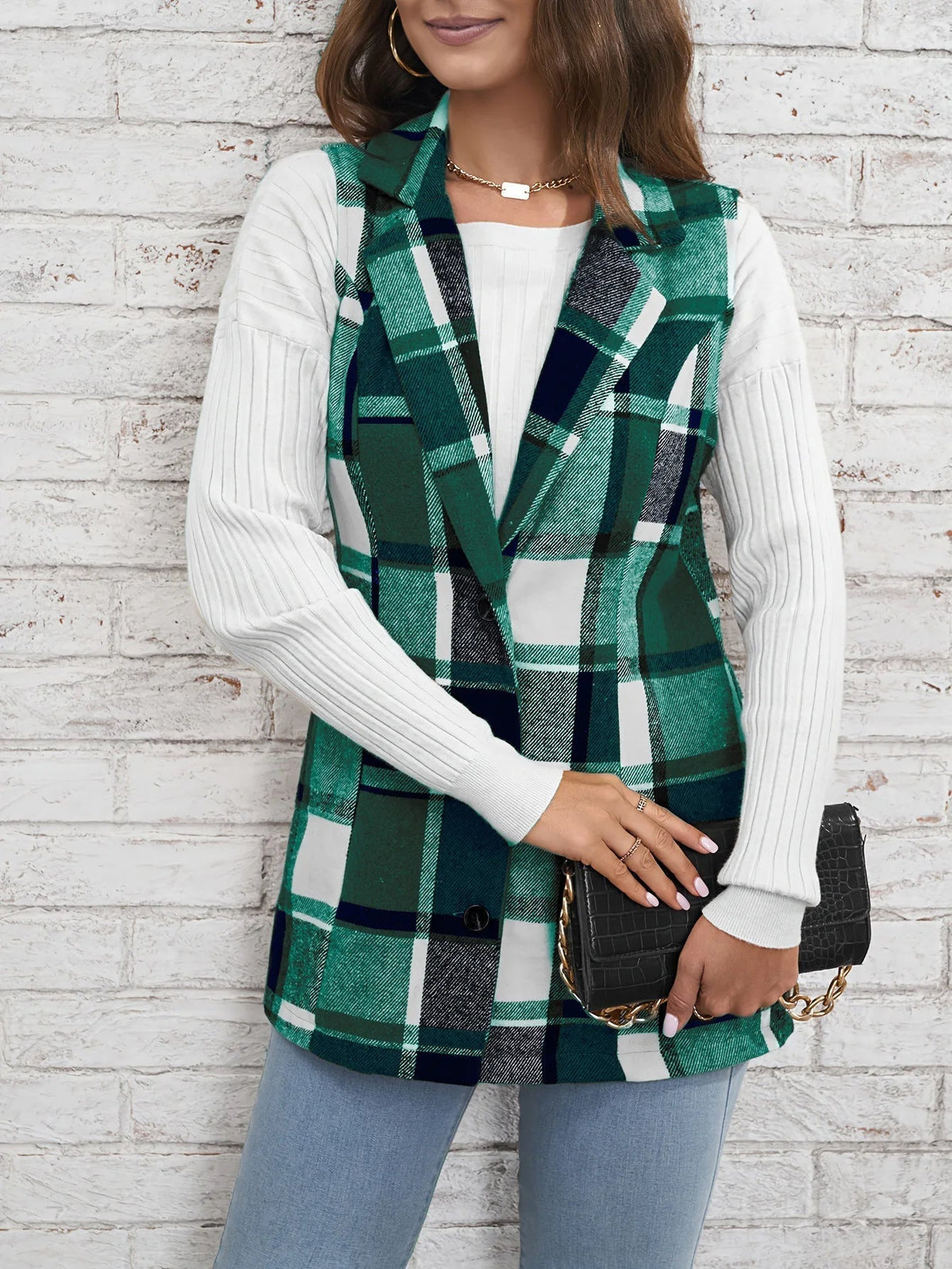 Drunelle Elegant Tailored Check Waistcoat