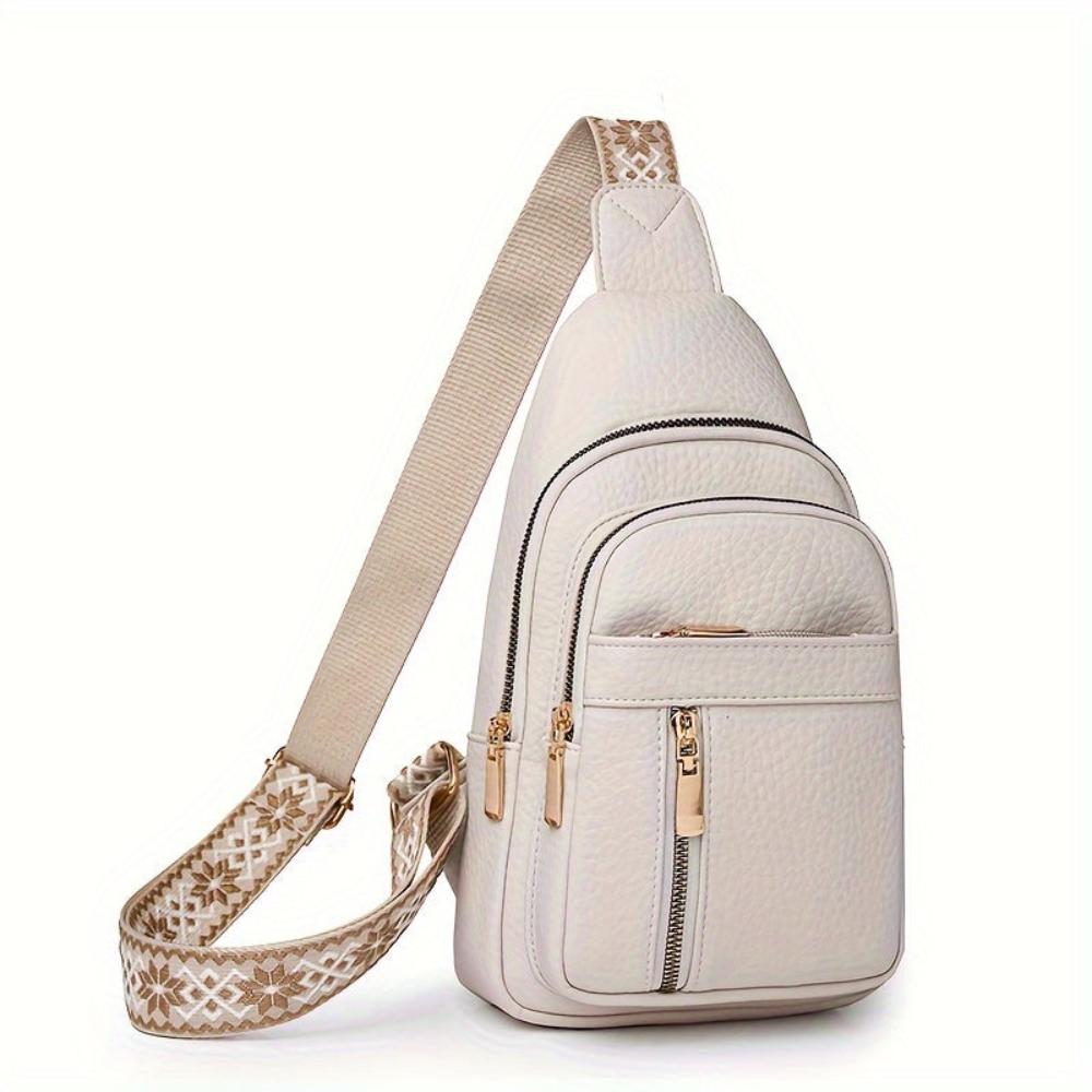 Vintage Style Leather Chest Crossbody Bag