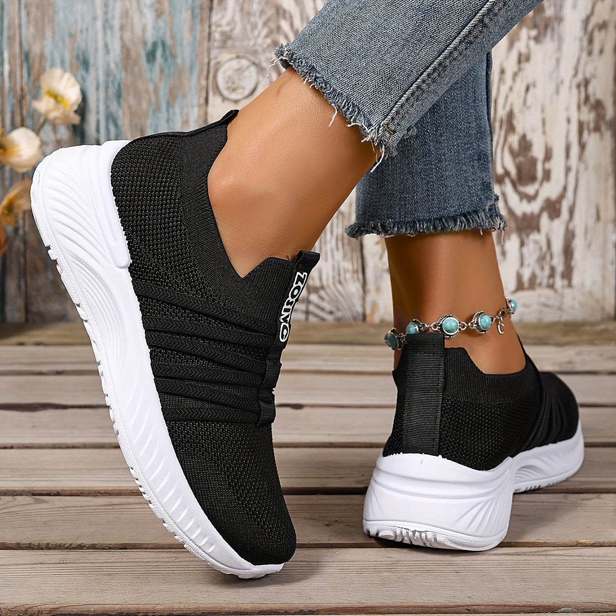 Women's Slip-On Walking Shoes with Cushioned Sole