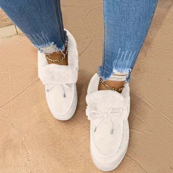 Warm Fleece-Lined Round-Toe Cotton Shoes