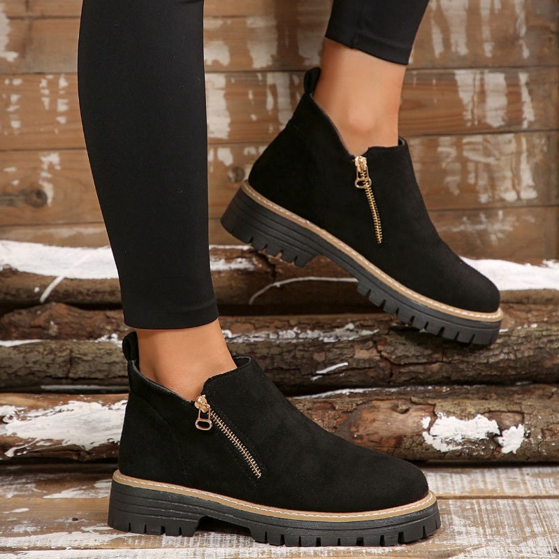 Platform Ankle Boots with Lug Sole