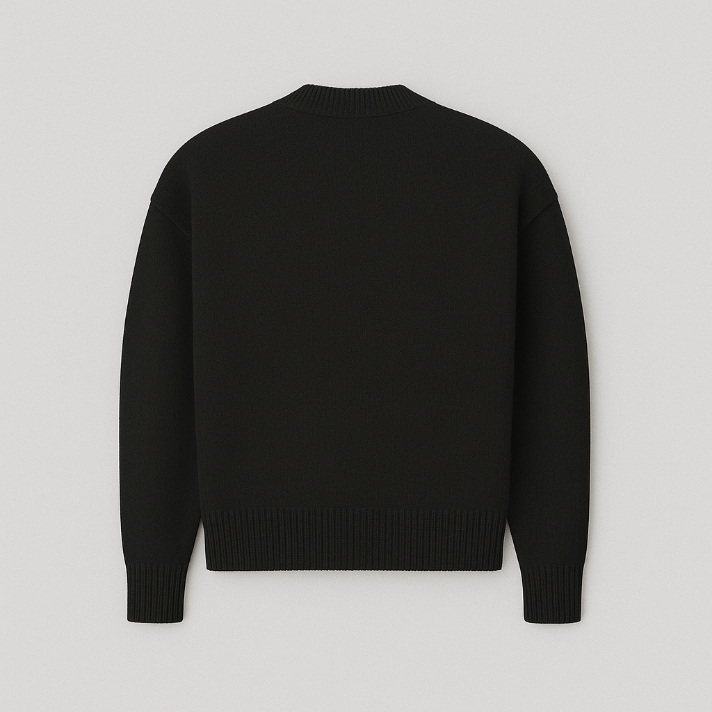 Heart Motif Oversized Crew Neck Sweater