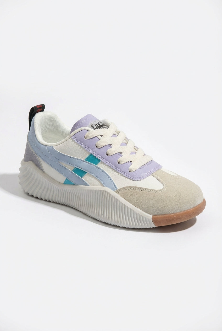 Chunky Sole Colorblock Lace-Up Sneakers