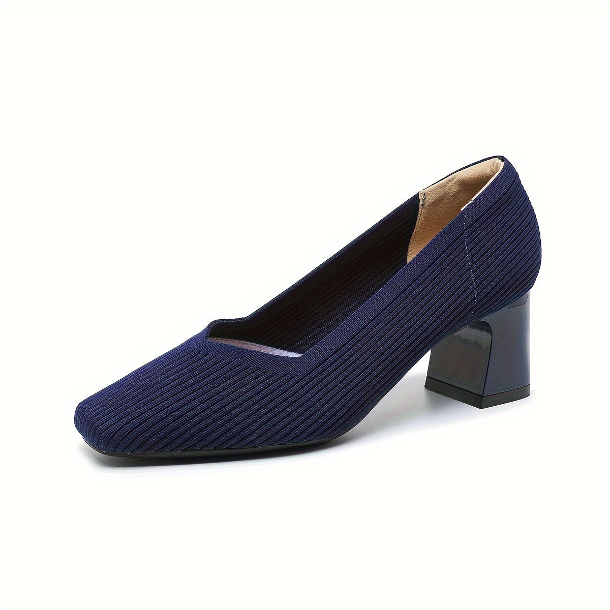Pointed Toe Orthopedic Block Heel Pumps