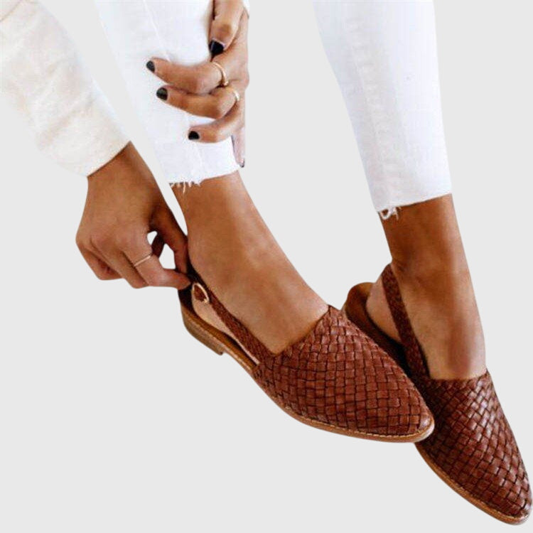 Woven Orthopedic Mules – Flat Slip-On – Three-Arch Support