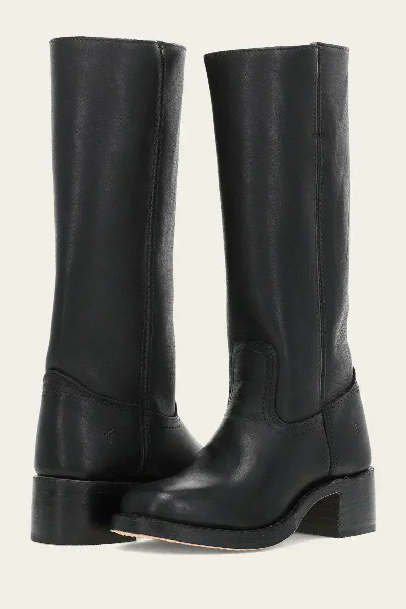 Women's Leather-Look Ankle Boots with Side Zip