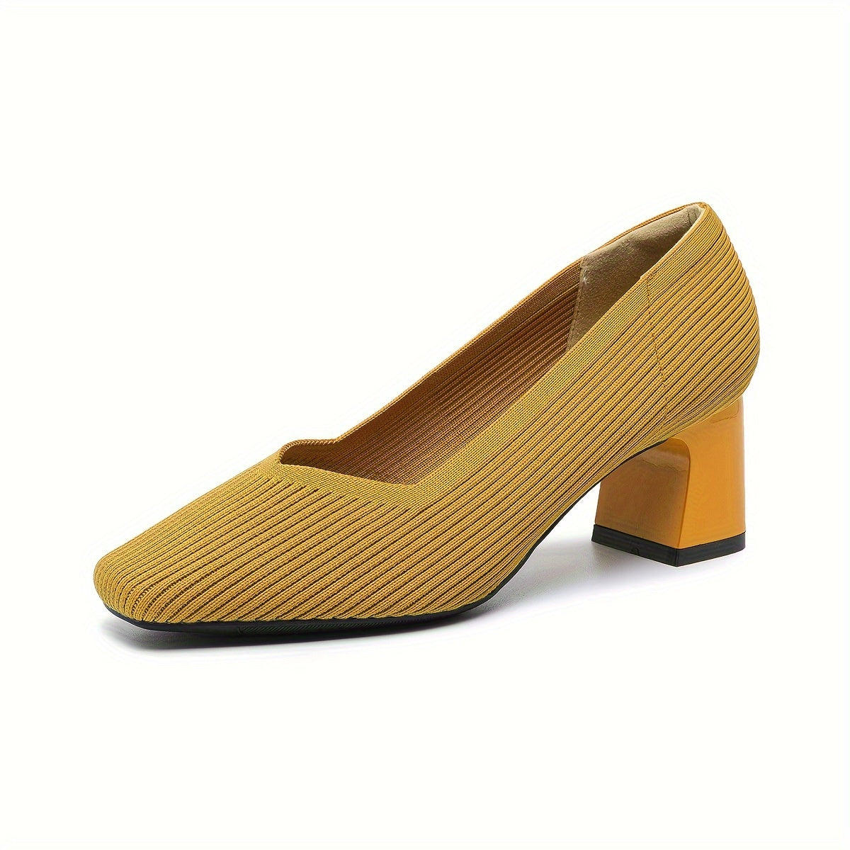 Pointed Toe Orthopedic Block Heel Pumps