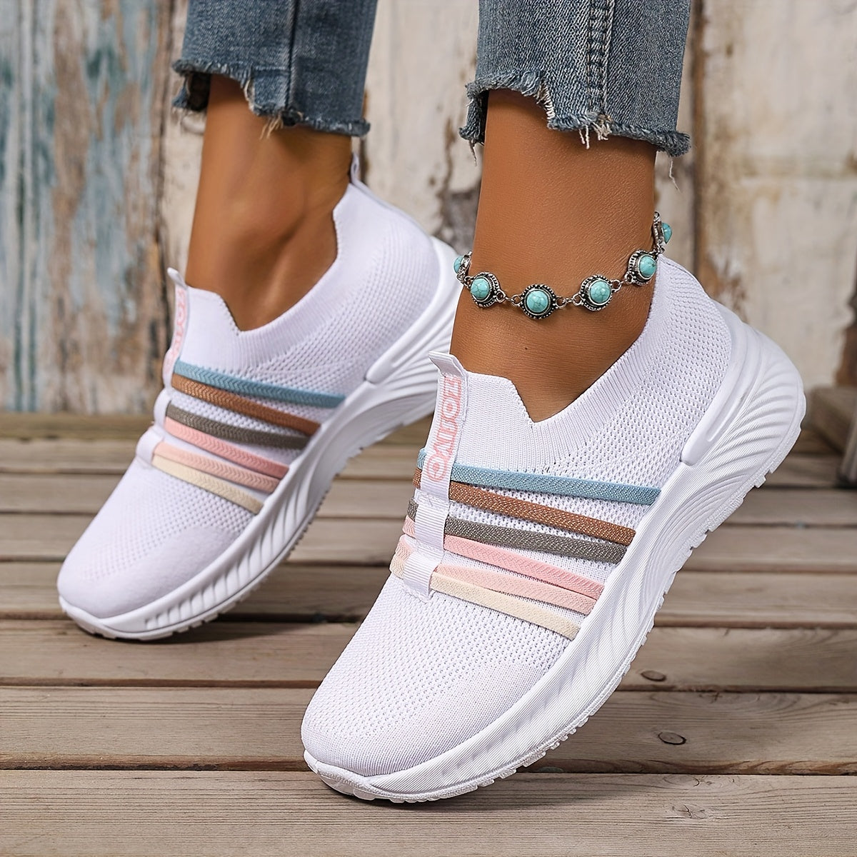 Women's Slip-On Walking Shoes with Cushioned Sole